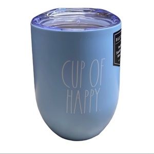 Rae Dunn Light Blue Insulated Stainless Steel Beverage Holder & Lid-HAPPY HOUR!